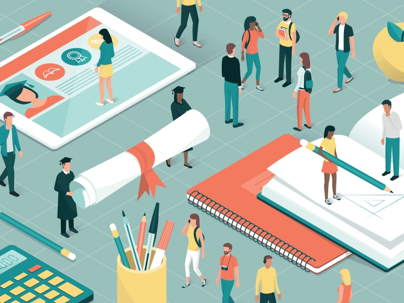 Illustration of higher education institution
