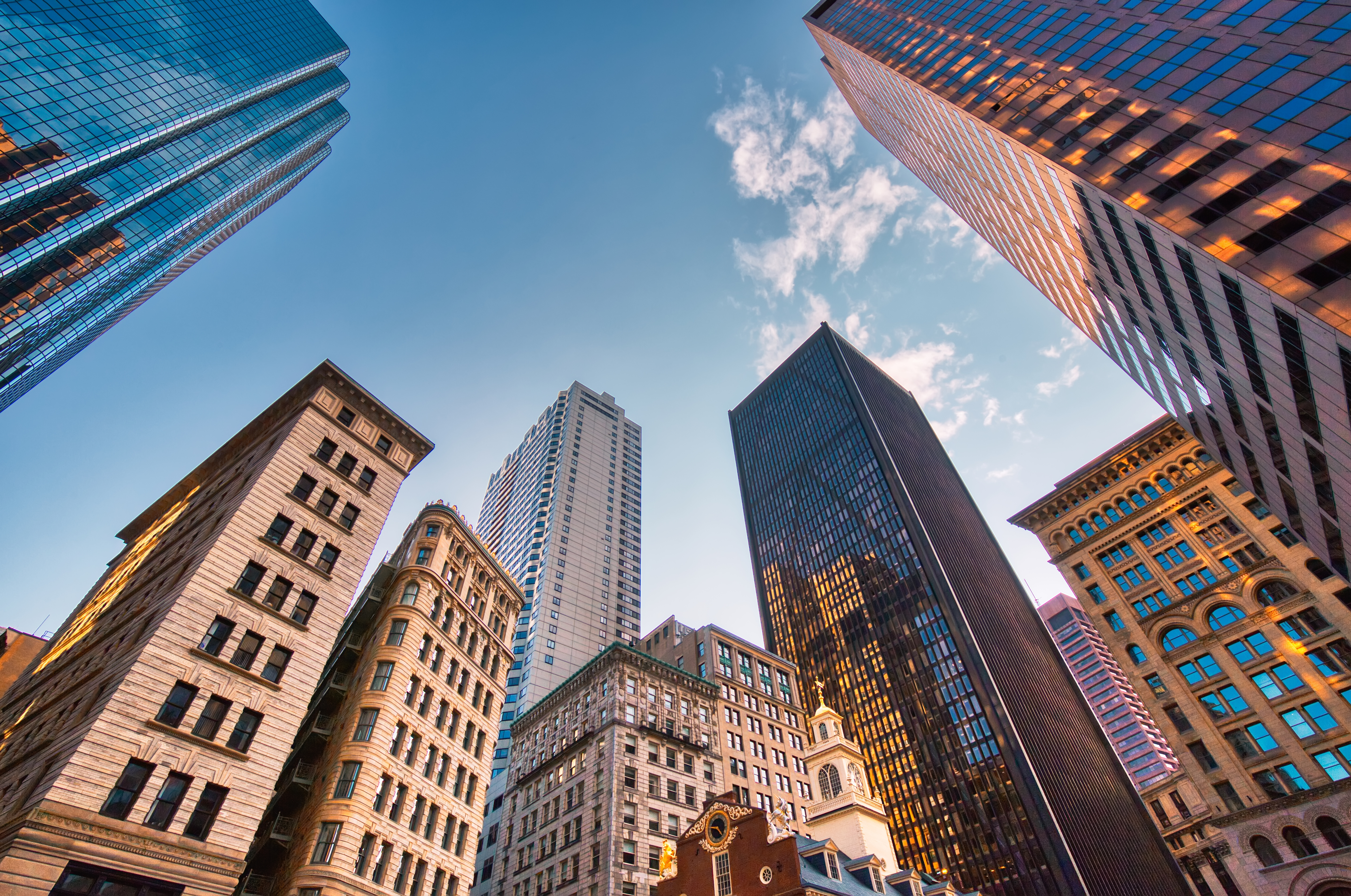 financial district of a downtown