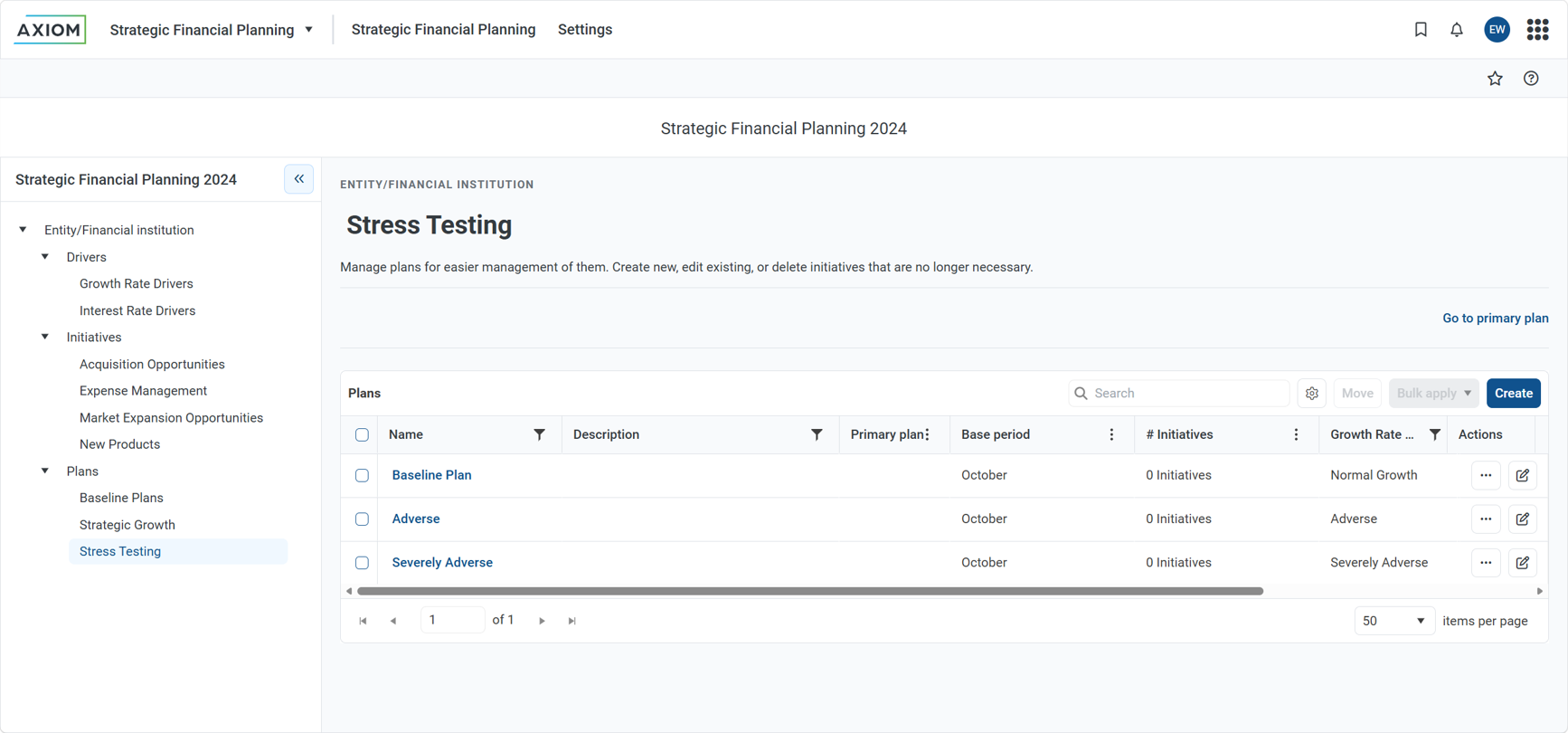 Strata Axiom Strategic Financial Planning Scenario Comparison Interface