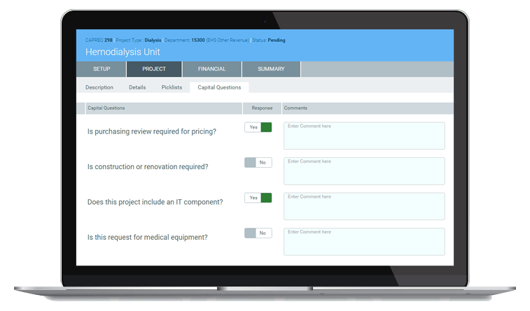 Capital Planning software