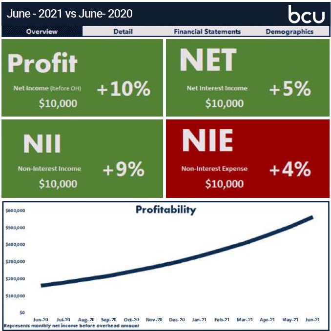 Figure 1. Sample BCU Branch Income Statement