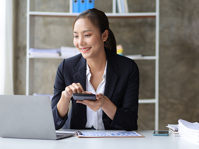 a professional on a mobile device