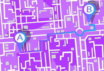 Image of map: A to B