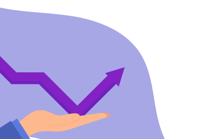 Hand with arrow going upward