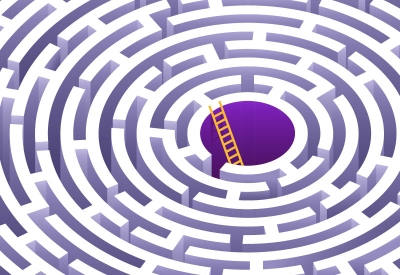 Circular maze with ladder in center