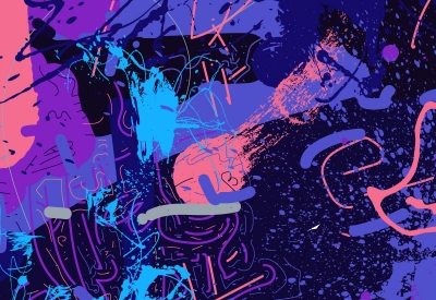 Random paint splashes in Syntellis color theme