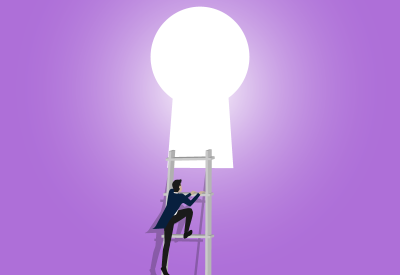 Man climbing ladder