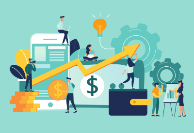 A group of workers complete accounting tasks simultaneously. 