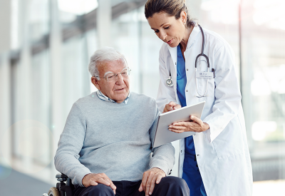 doctor with elderly patient 