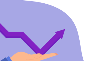 Hand with arrow going upward