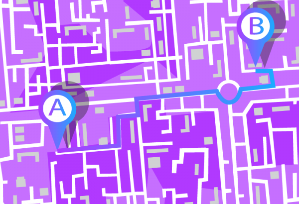 Image of map: A to B