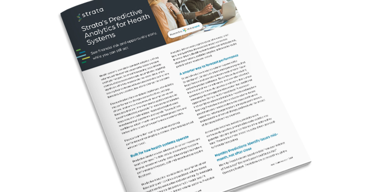 Strata’s Predictive Analytics for Health Systems | Strata Decision ...
